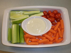 cut veggies with dip