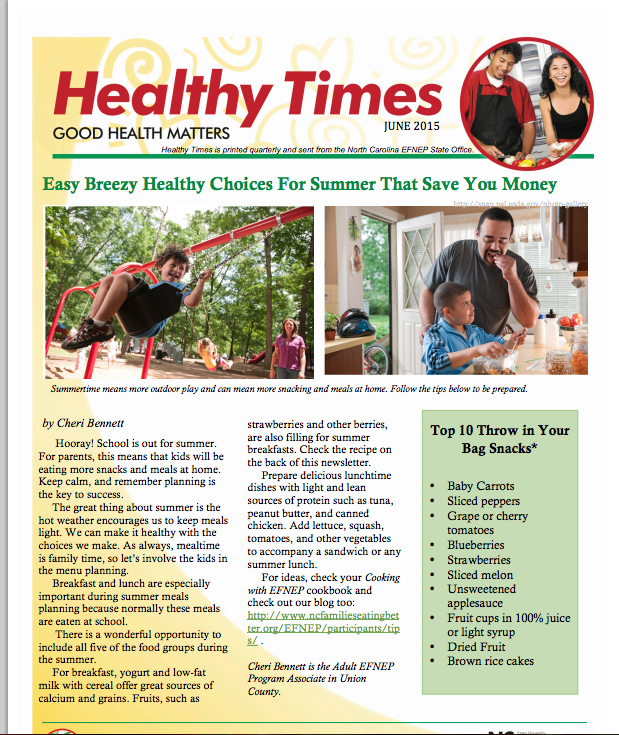 healthy times newsletter 