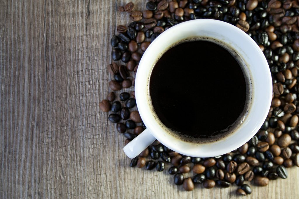 coffee cup and coffee beans