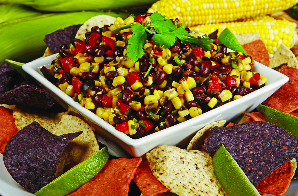 corn salsa with chips