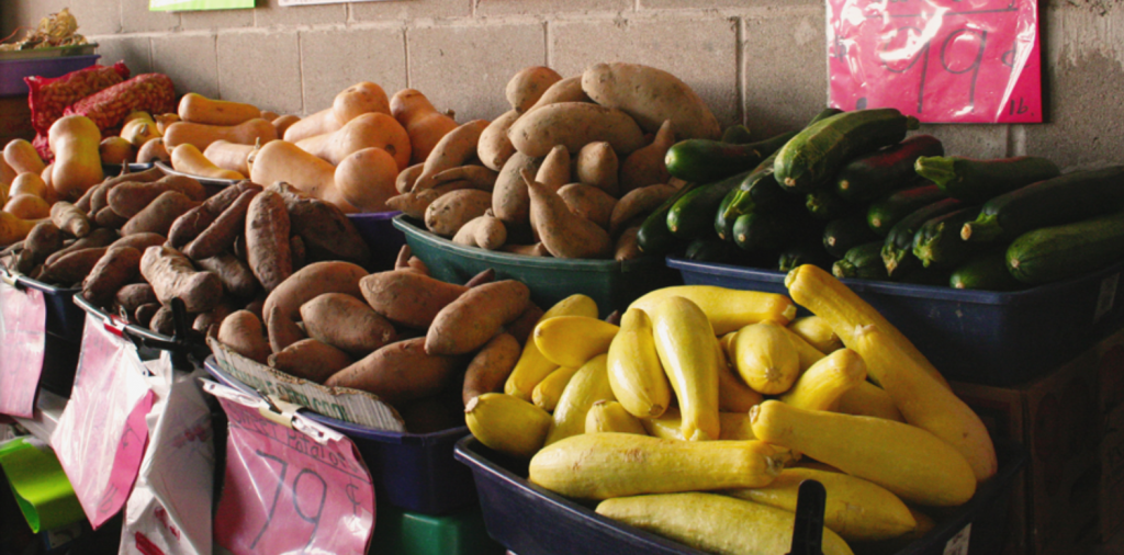 produce at farm stand