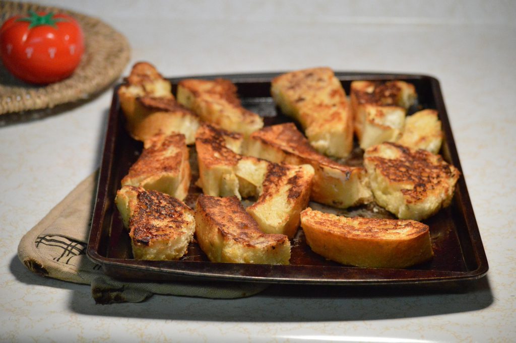 pieces of French toast on a plate