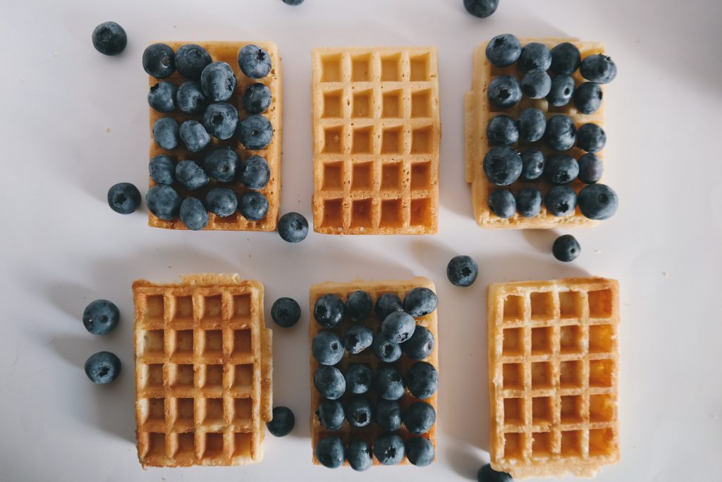 waffles with blueberries