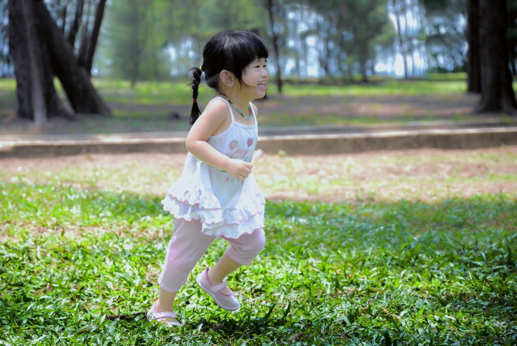 girl running outside