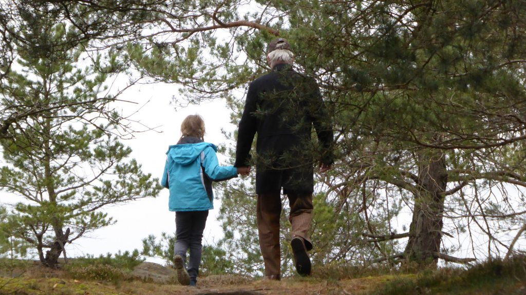 grandparent waling with child