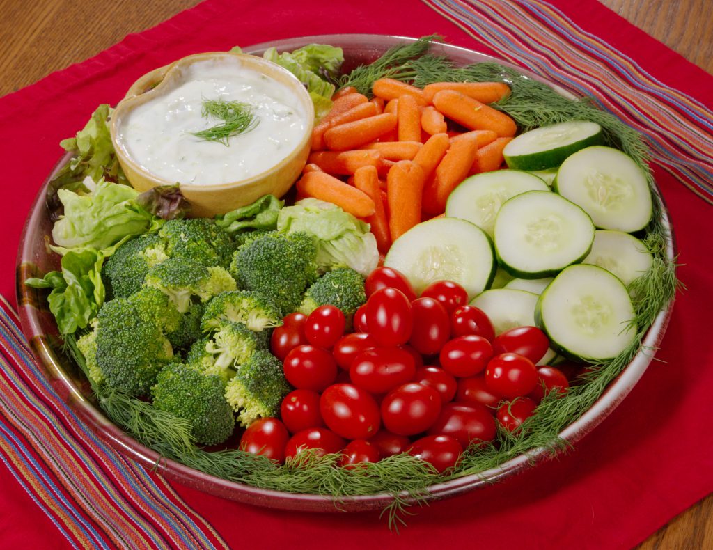 vegetables and dip