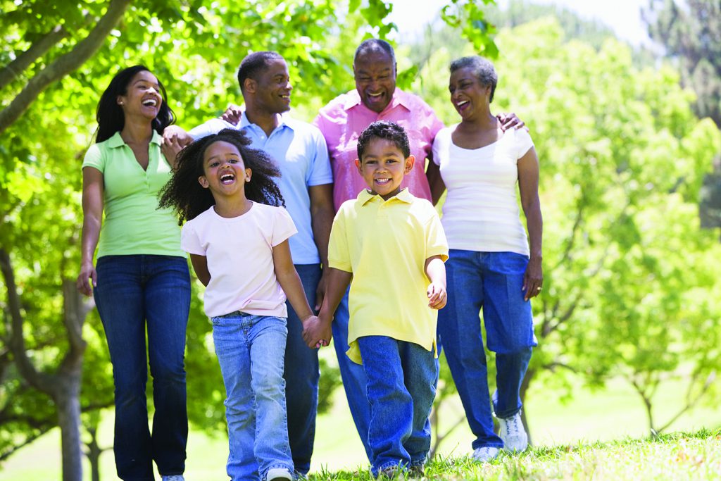 family walking outside 