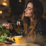 women enjoying a snack