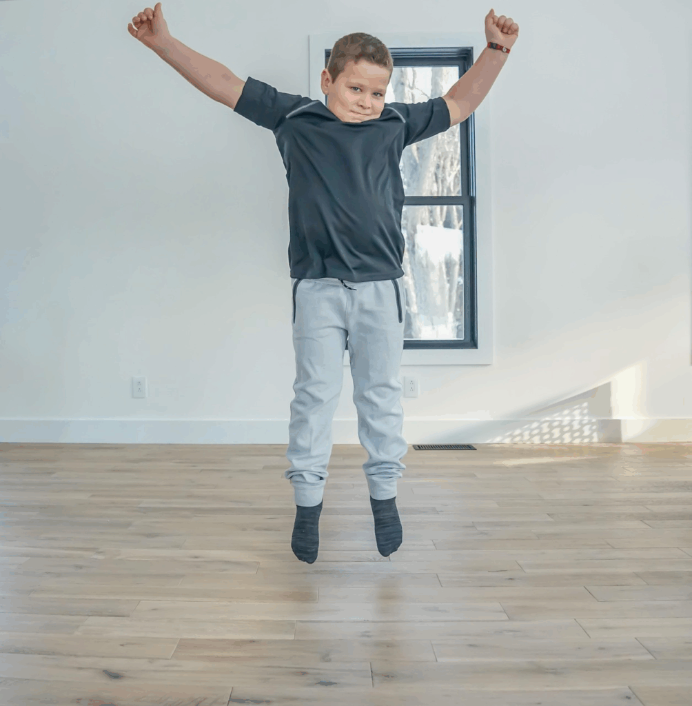 child boy jumping active exercise