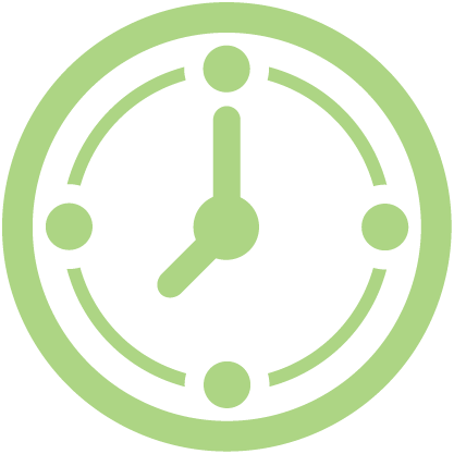 green clock face icon