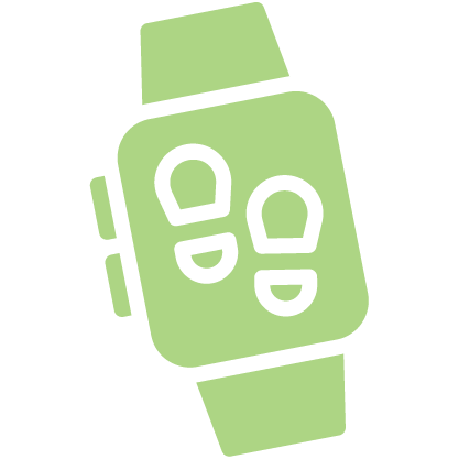 green pedometer icon